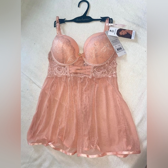 2 Pcs INTIMATES AND SLEEPWEAR LACE , MESH BABYDOLL SIZE L - Picture 5 of 7